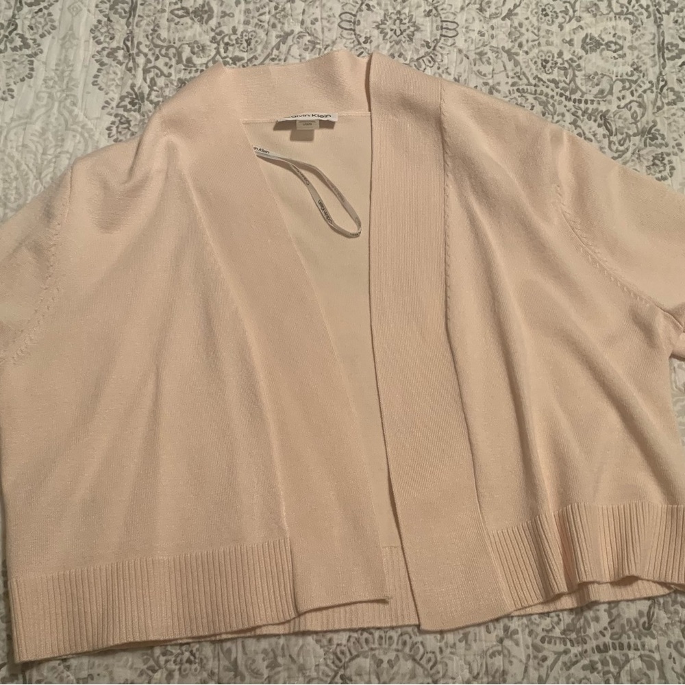 Calvin Klein Blush Open-Front Cardigan /Shrug